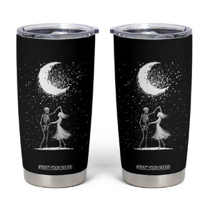 Skeleton Lover Dancing Under The Moon Dark Romantic Art Tumbler Cup TS12 Black Print Your Wear