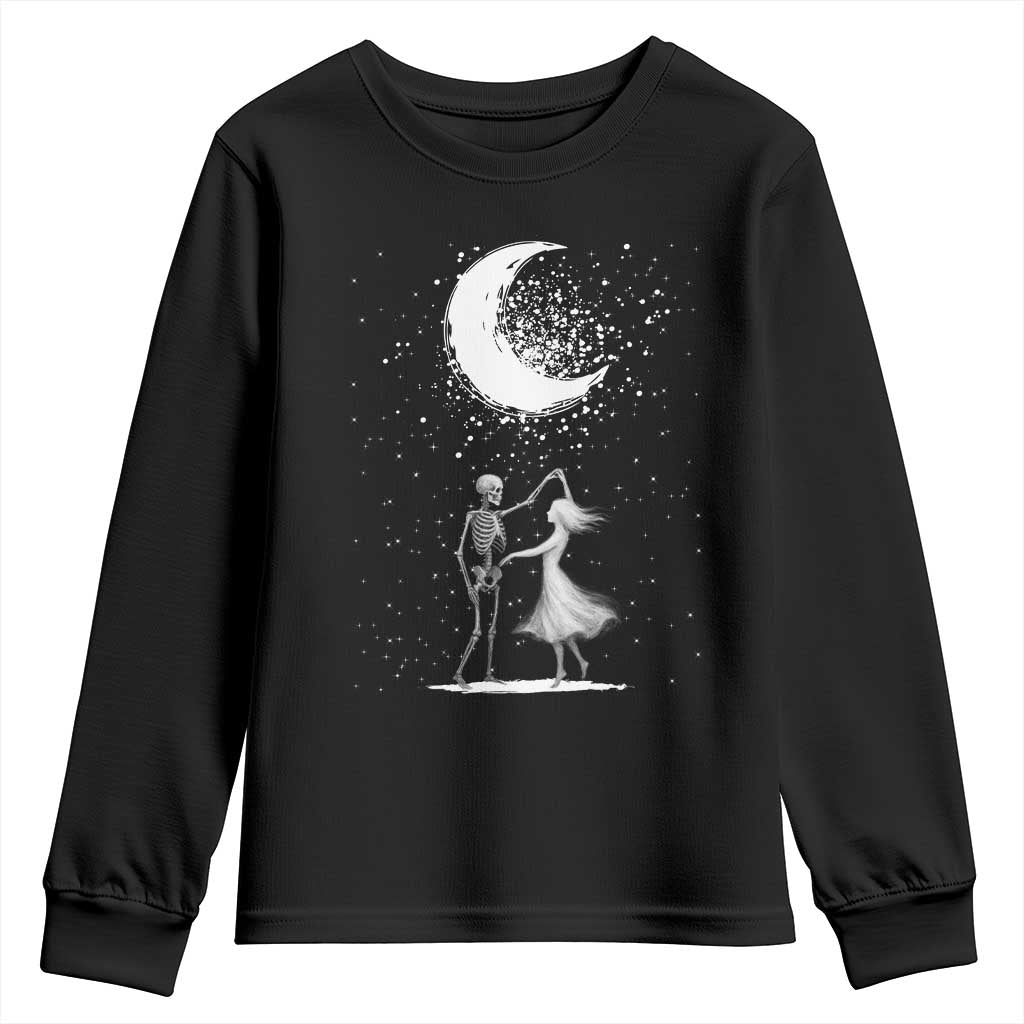 Skeleton Lover Dancing Under The Moon Dark Romantic Art Youth Sweatshirt TS12 Black Print Your Wear