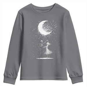 Skeleton Lover Dancing Under The Moon Dark Romantic Art Youth Sweatshirt TS12 Charcoal Print Your Wear