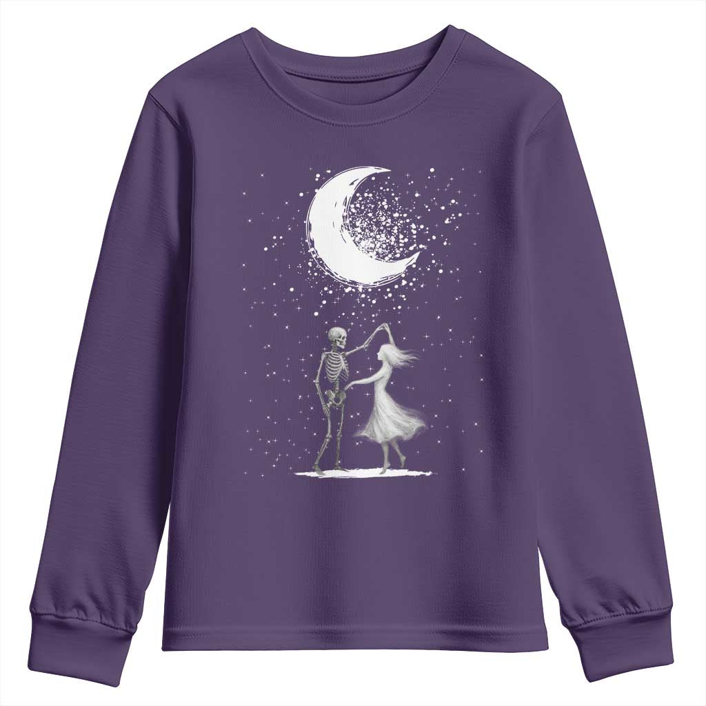 Skeleton Lover Dancing Under The Moon Dark Romantic Art Youth Sweatshirt TS12 Purple Print Your Wear