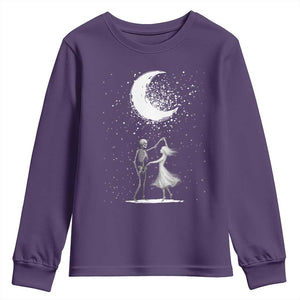 Skeleton Lover Dancing Under The Moon Dark Romantic Art Youth Sweatshirt TS12 Purple Print Your Wear