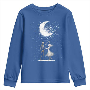 Skeleton Lover Dancing Under The Moon Dark Romantic Art Youth Sweatshirt TS12 Royal Blue Print Your Wear