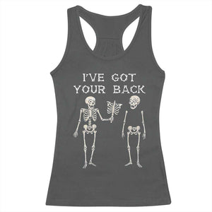 Funny Skeleton Racerback Tank Top I Have Got Your Back Bone Pun TS12 Dark Heather Print Your Wear