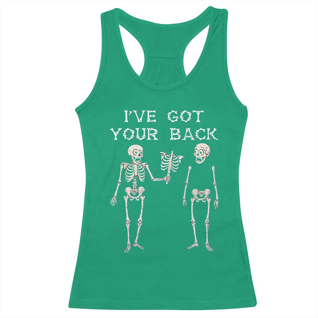 Funny Skeleton Racerback Tank Top I Have Got Your Back Bone Pun TS12 Irish Green Print Your Wear