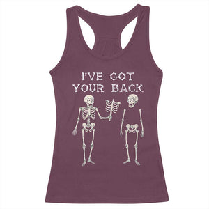 Funny Skeleton Racerback Tank Top I Have Got Your Back Bone Pun TS12 Maroon Print Your Wear