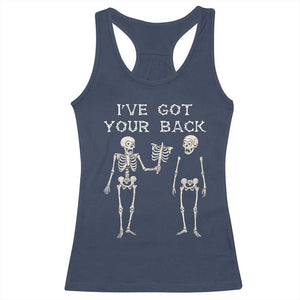 Funny Skeleton Racerback Tank Top I Have Got Your Back Bone Pun TS12 Navy Print Your Wear