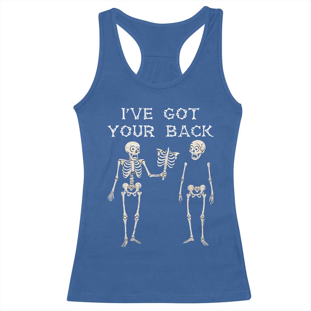 Funny Skeleton Racerback Tank Top I Have Got Your Back Bone Pun TS12 Royal Blue Print Your Wear