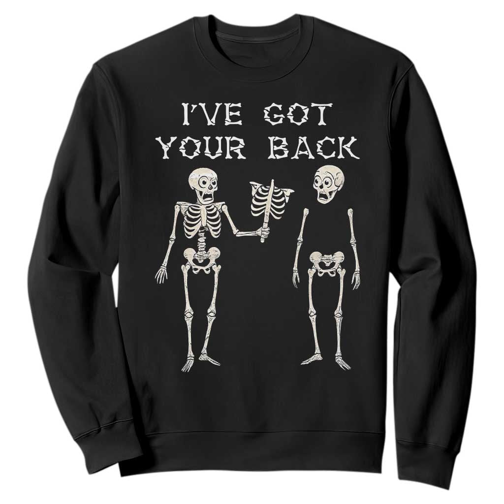 Funny Skeleton Sweatshirt I Have Got Your Back Bone Pun TS12 Black Print Your Wear