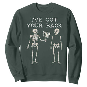 Funny Skeleton Sweatshirt I Have Got Your Back Bone Pun TS12 Dark Forest Green Print Your Wear