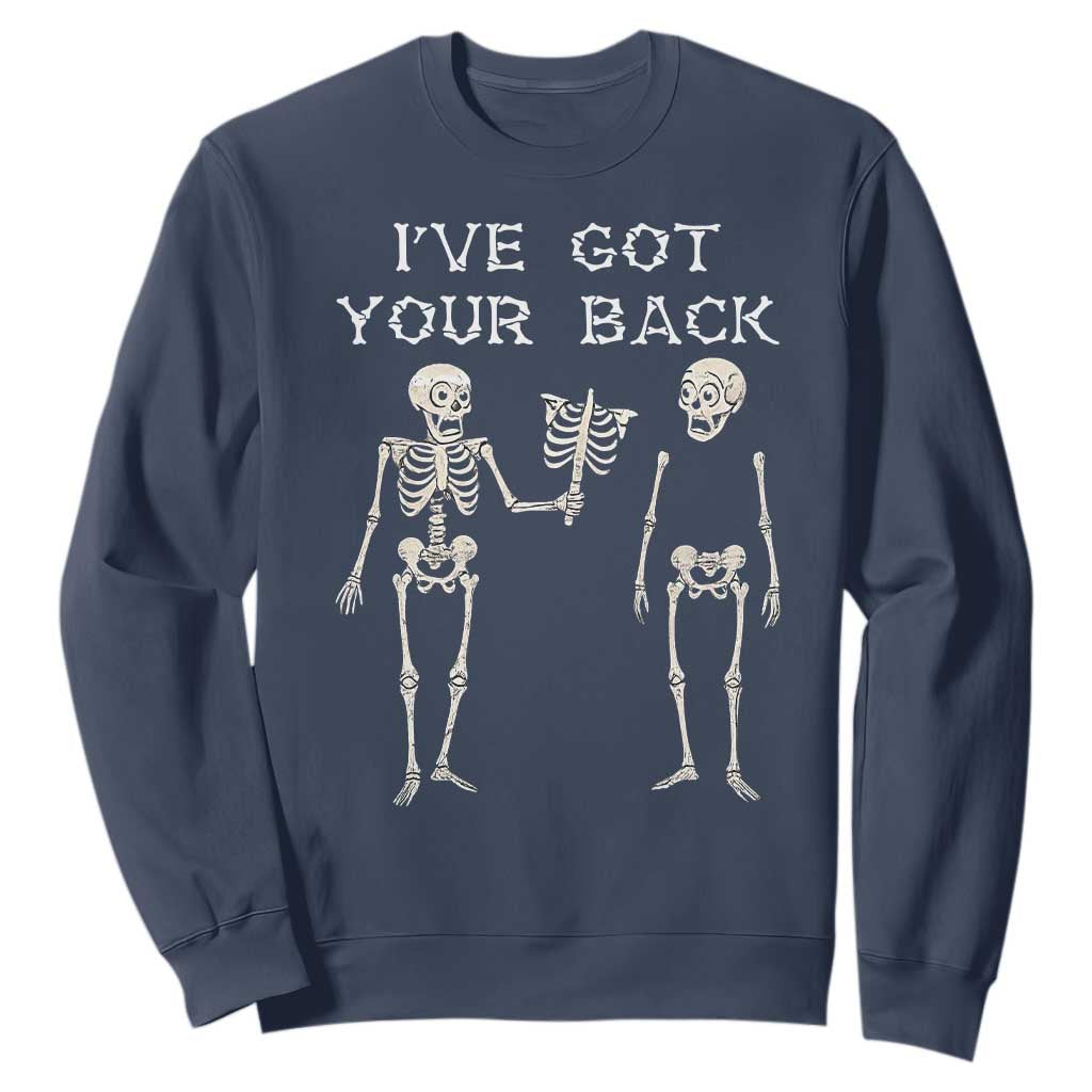 Funny Skeleton Sweatshirt I Have Got Your Back Bone Pun TS12 Navy Print Your Wear