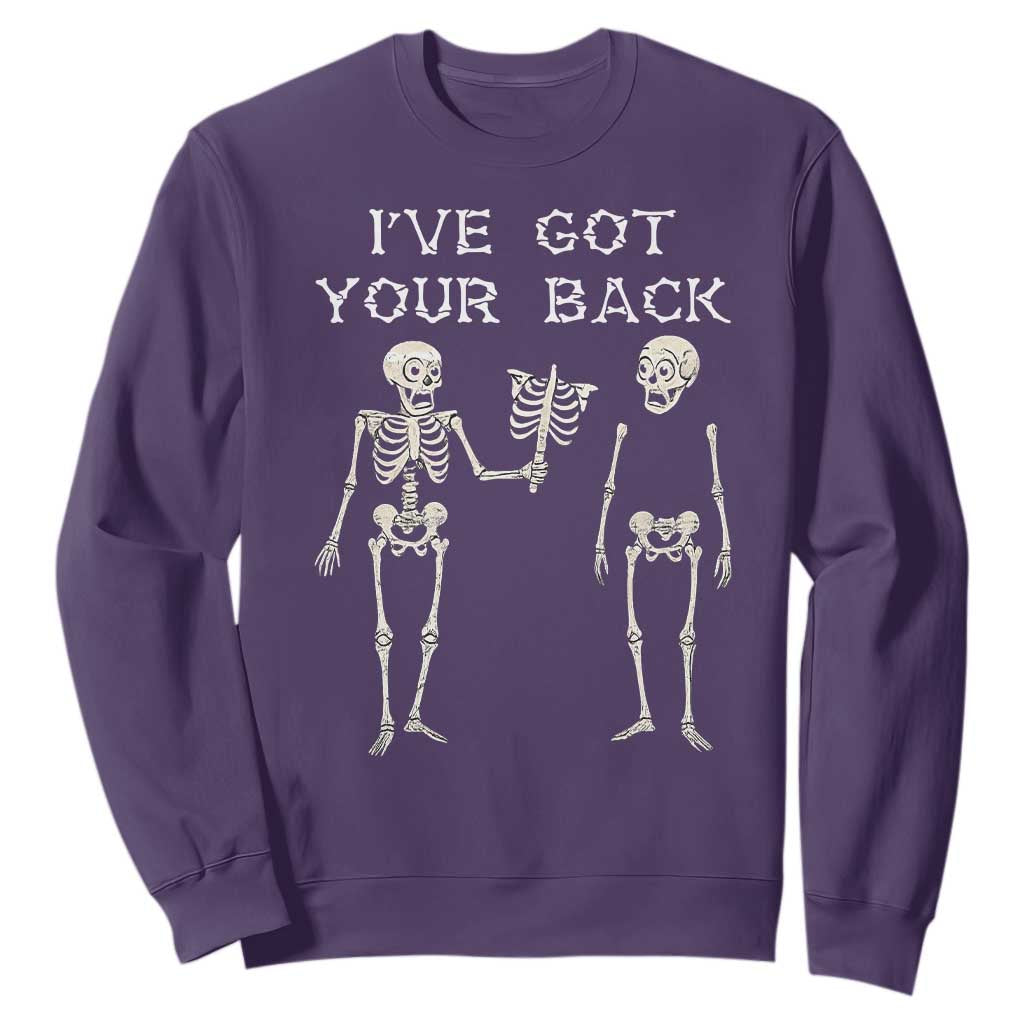 Funny Skeleton Sweatshirt I Have Got Your Back Bone Pun TS12 Purple Print Your Wear