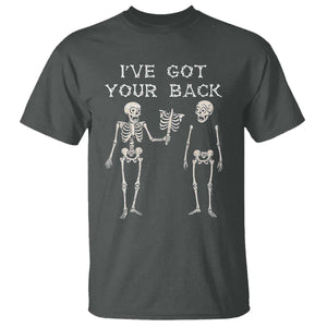 Funny Skeleton T Shirt I Have Got Your Back Bone Pun TS12 Dark Heather Print Your Wear