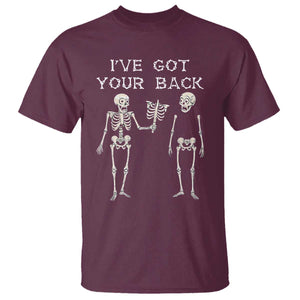 Funny Skeleton T Shirt I Have Got Your Back Bone Pun TS12 Maroon Print Your Wear