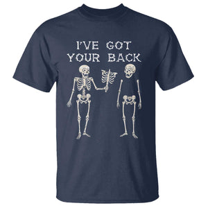 Funny Skeleton T Shirt I Have Got Your Back Bone Pun TS12 Navy Print Your Wear