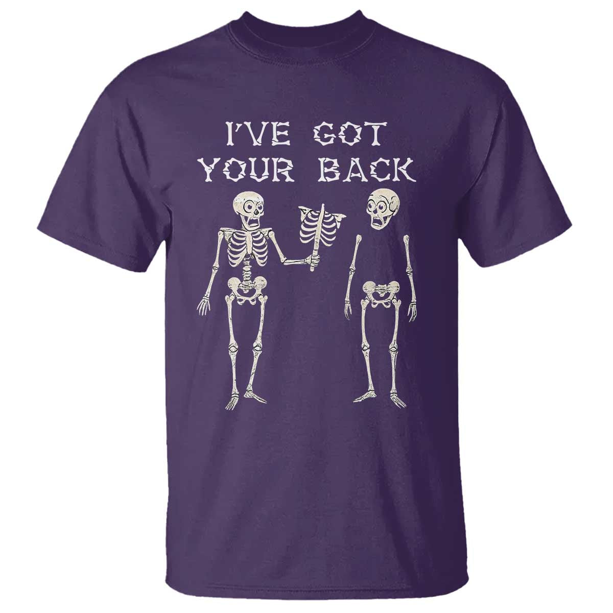 Funny Skeleton T Shirt I Have Got Your Back Bone Pun TS12 Purple Print Your Wear