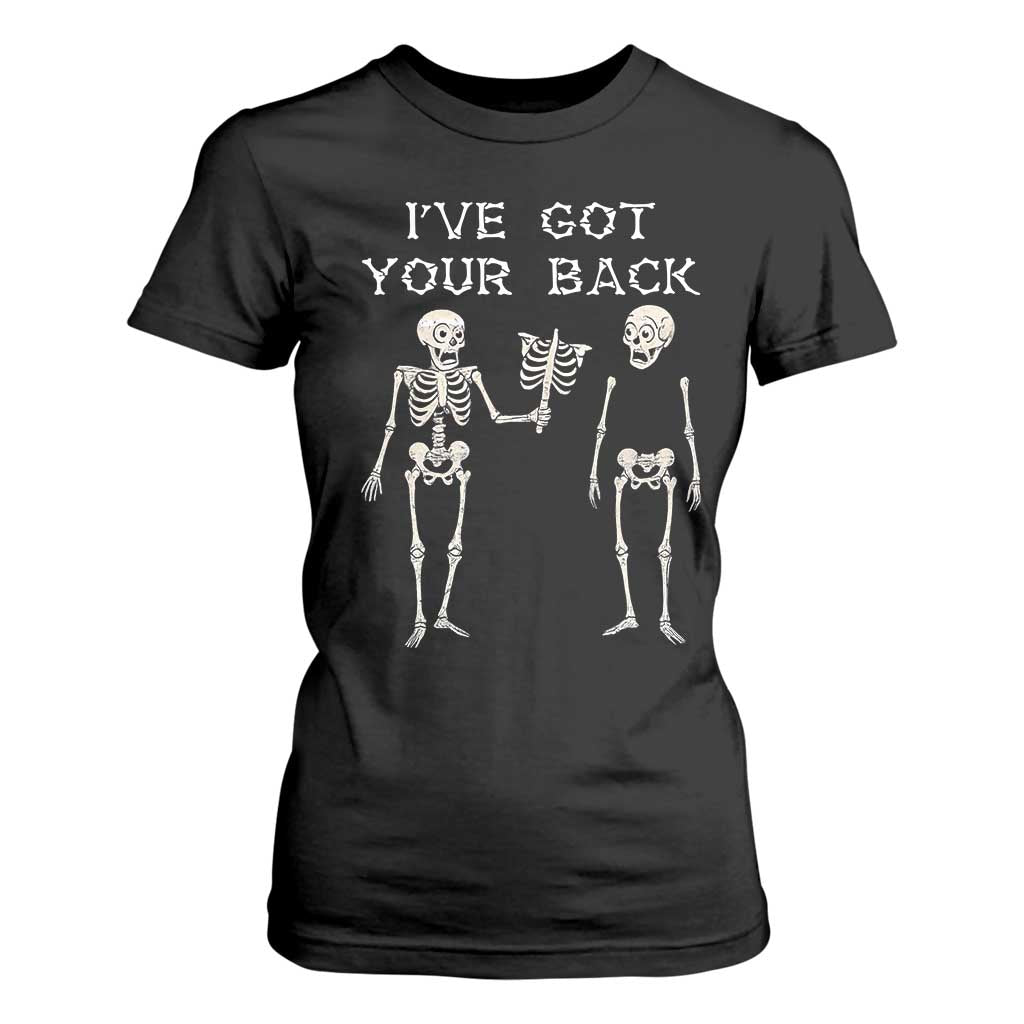 Funny Skeleton T Shirt For Women I Have Got Your Back Bone Pun TS12 Black Print Your Wear