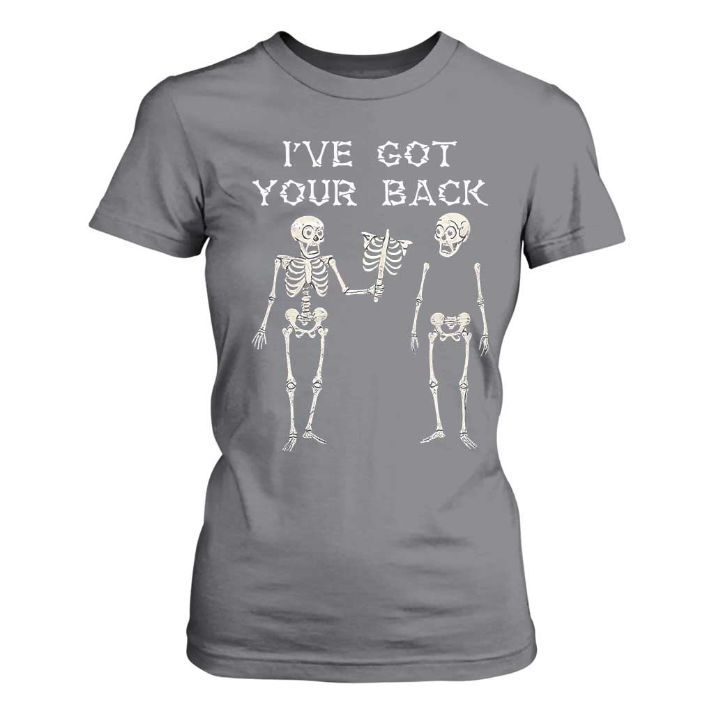 Funny Skeleton T Shirt For Women I Have Got Your Back Bone Pun TS12 Charcoal Print Your Wear