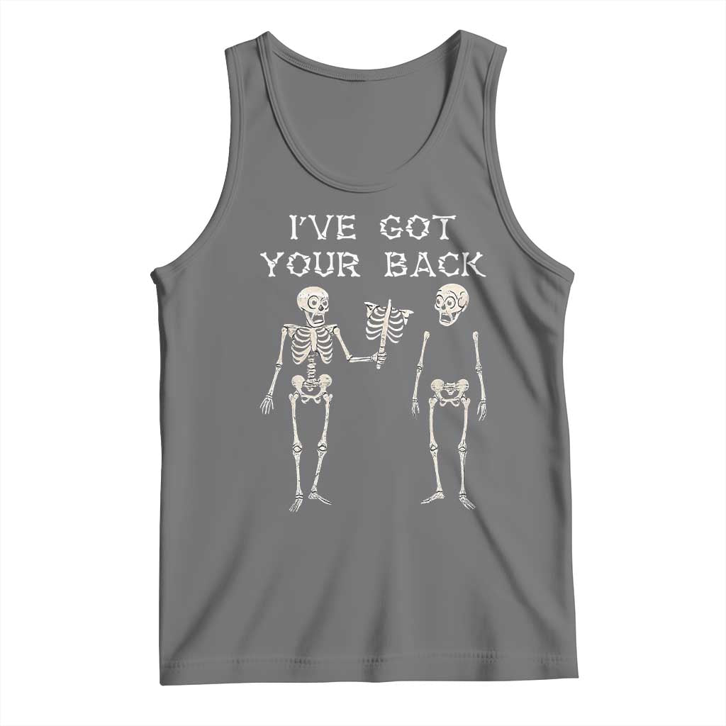Funny Skeleton Tank Top I Have Got Your Back Bone Pun TS12 Black Heather Print Your Wear