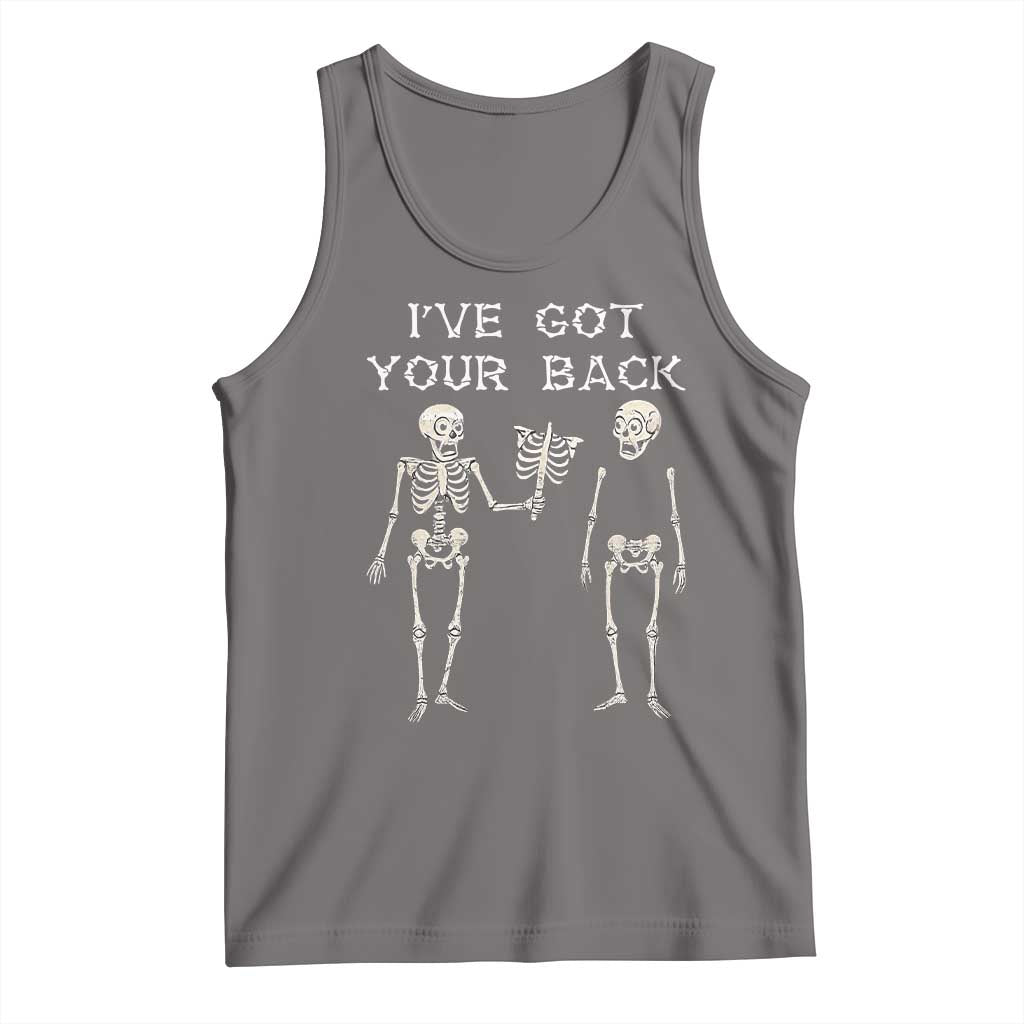 Funny Skeleton Tank Top I Have Got Your Back Bone Pun TS12 Deep Heather Print Your Wear