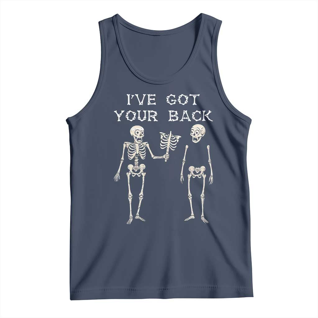 Funny Skeleton Tank Top I Have Got Your Back Bone Pun TS12 Navy Print Your Wear