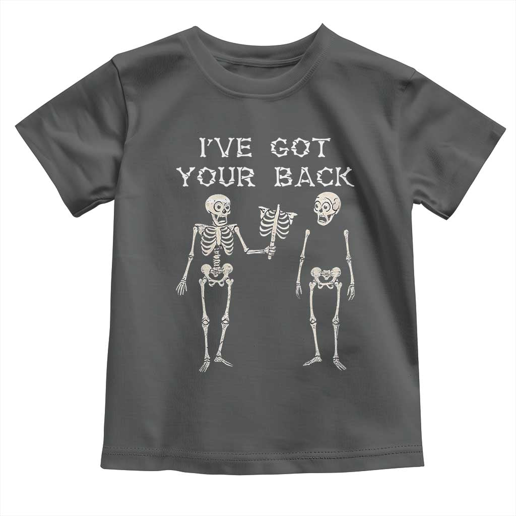 Funny Skeleton Toddler T Shirt I Have Got Your Back Bone Pun TS12 Dark Heather Print Your Wear
