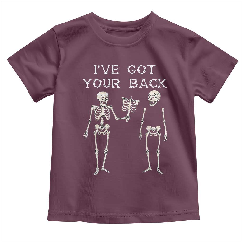 Funny Skeleton Toddler T Shirt I Have Got Your Back Bone Pun TS12 Maroon Print Your Wear