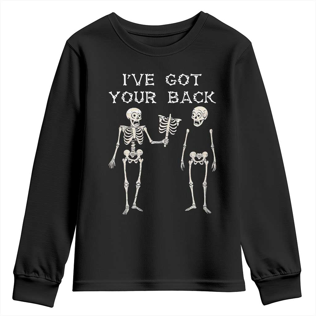 Funny Skeleton Youth Sweatshirt I Have Got Your Back Bone Pun TS12 Black Print Your Wear