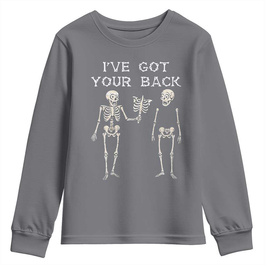 Funny Skeleton Youth Sweatshirt I Have Got Your Back Bone Pun TS12 Charcoal Print Your Wear