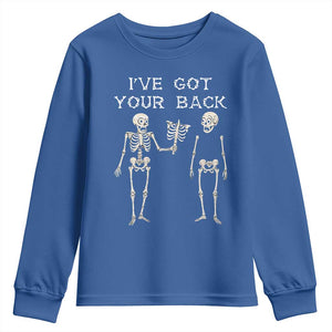 Funny Skeleton Youth Sweatshirt I Have Got Your Back Bone Pun TS12 Royal Blue Print Your Wear