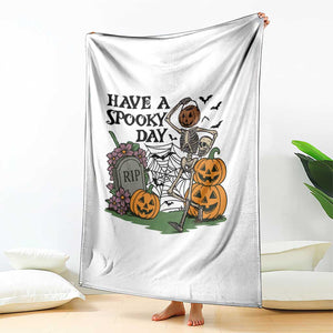 Funny Halloween Skeleton Throw Blanket Have A Spooky Day TS12 Print Your Wear