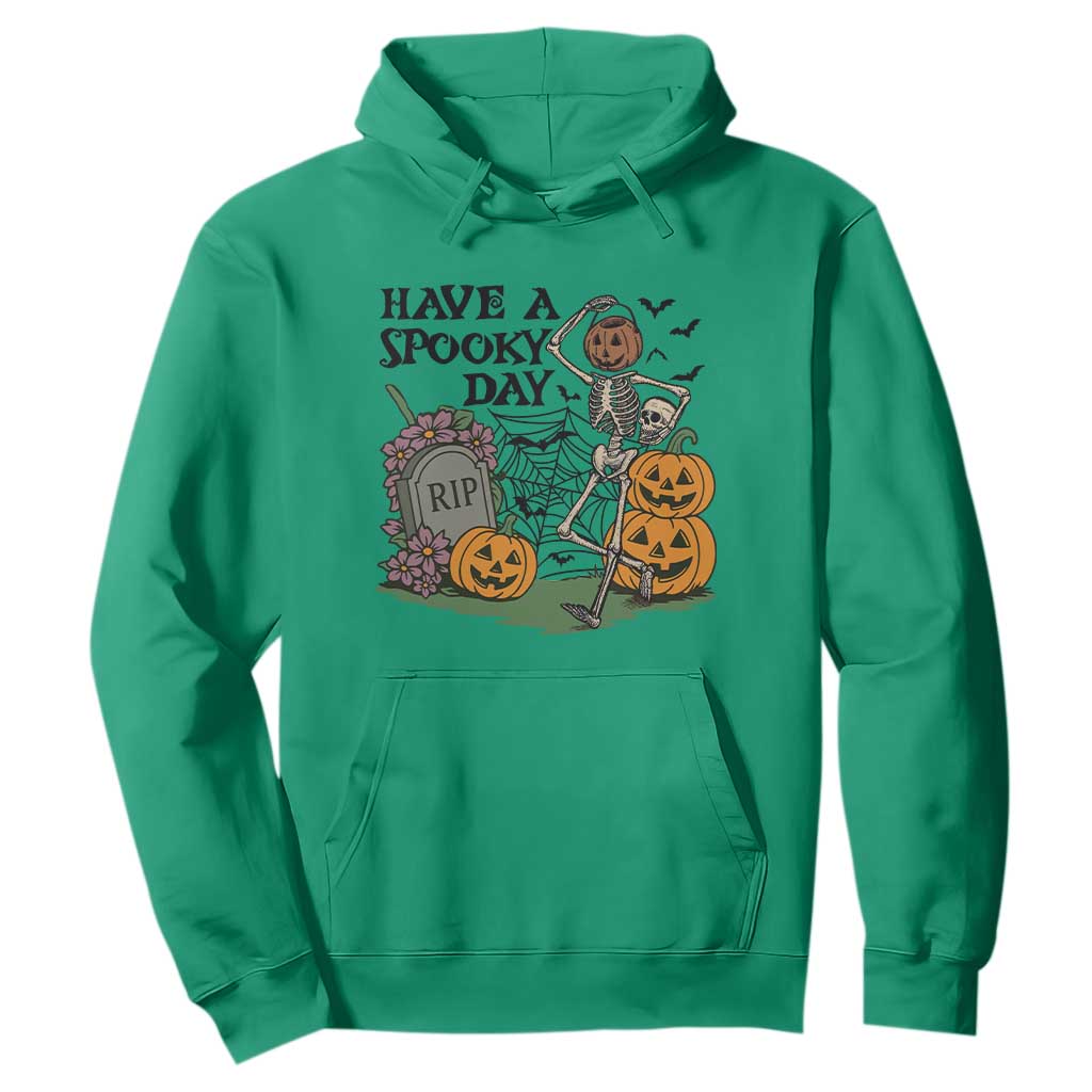 Funny Halloween Skeleton Hoodie Have A Spooky Day TS12 Irish Green Print Your Wear