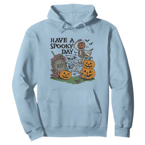 Funny Halloween Skeleton Hoodie Have A Spooky Day TS12 Light Blue Print Your Wear