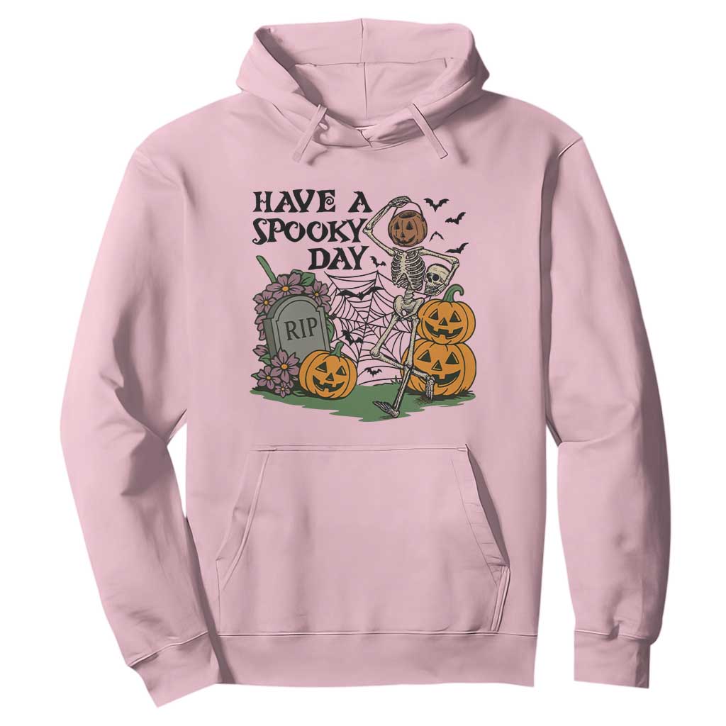 Funny Halloween Skeleton Hoodie Have A Spooky Day TS12 Light Pink Print Your Wear