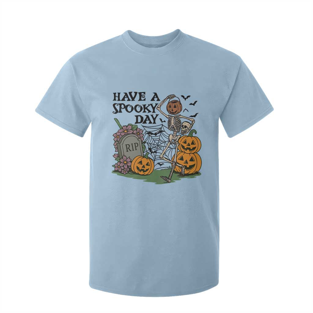 Funny Halloween Skeleton T Shirt For Kid Have A Spooky Day TS12 Light Blue Print Your Wear