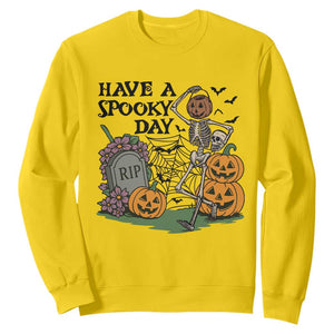 Funny Halloween Skeleton Sweatshirt Have A Spooky Day TS12 Daisy Print Your Wear