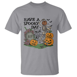 Funny Halloween Skeleton T Shirt Have A Spooky Day TS12 Sport Gray Print Your Wear