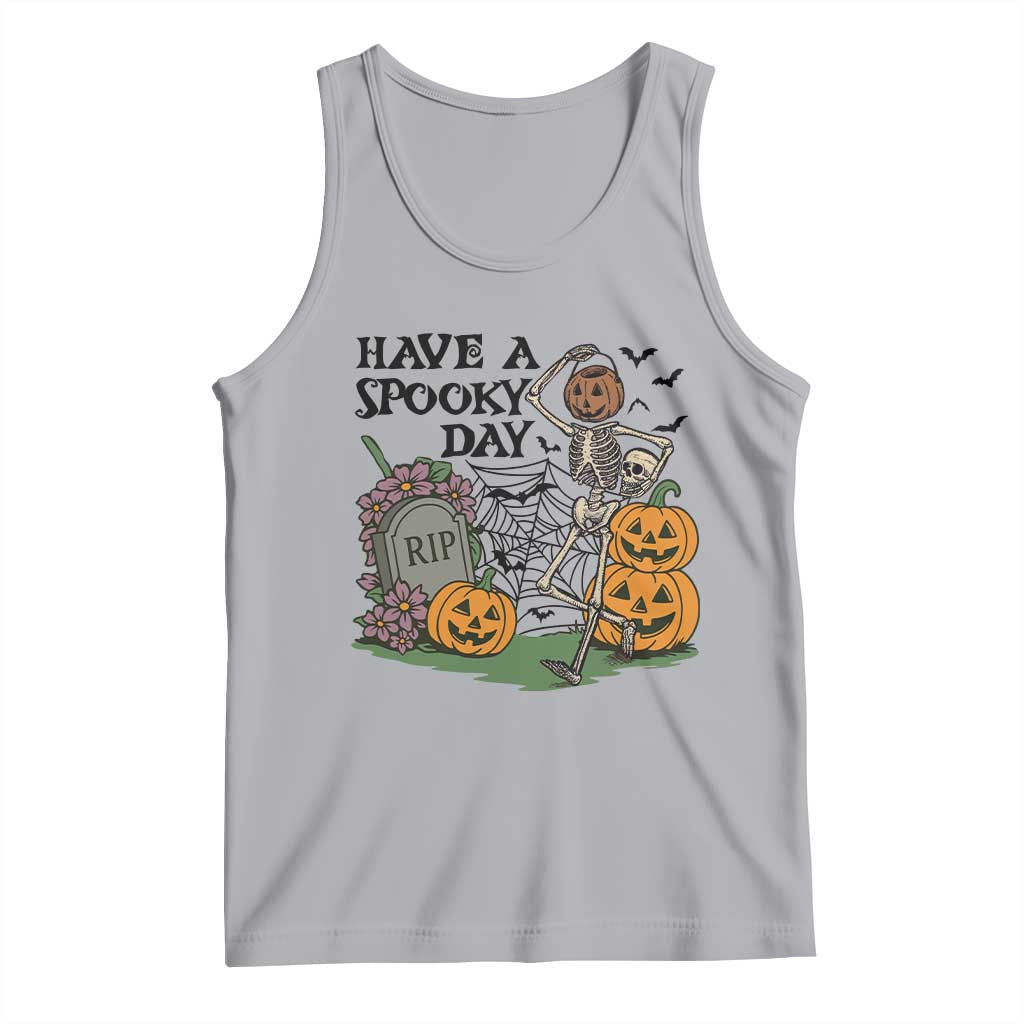 Funny Halloween Skeleton Tank Top Have A Spooky Day TS12 Athletic Heather Print Your Wear