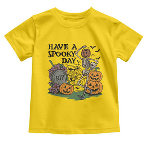 Funny Halloween Skeleton Toddler T Shirt Have A Spooky Day TS12 Daisy Print Your Wear