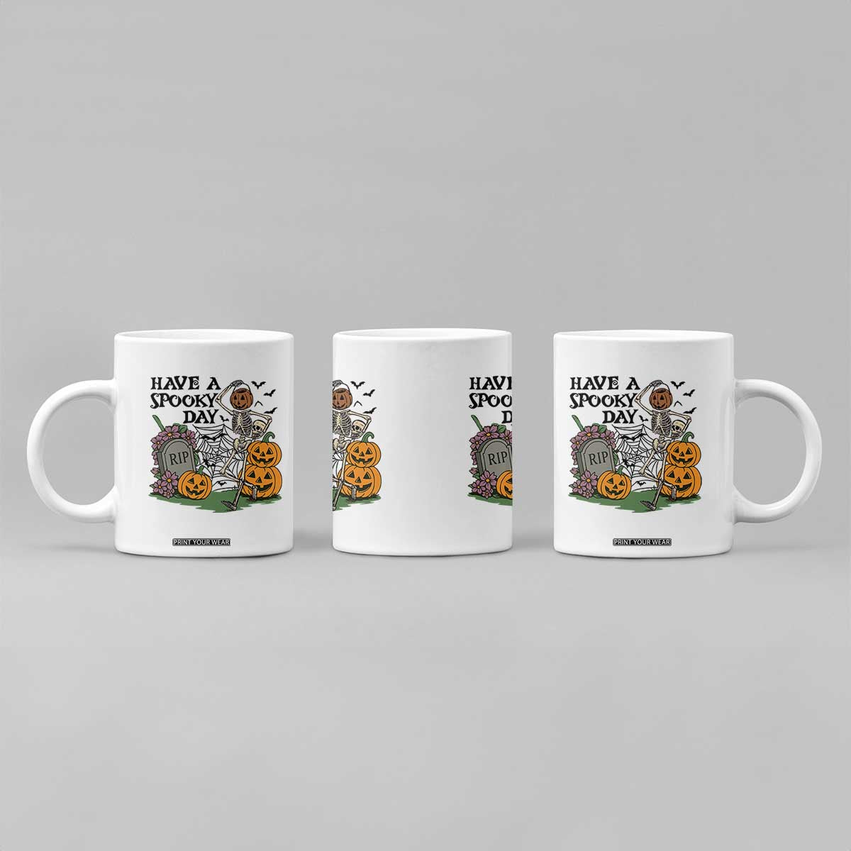 Funny Halloween Skeleton Coffee Mug Have A Spooky Day TS12 Print Your Wear