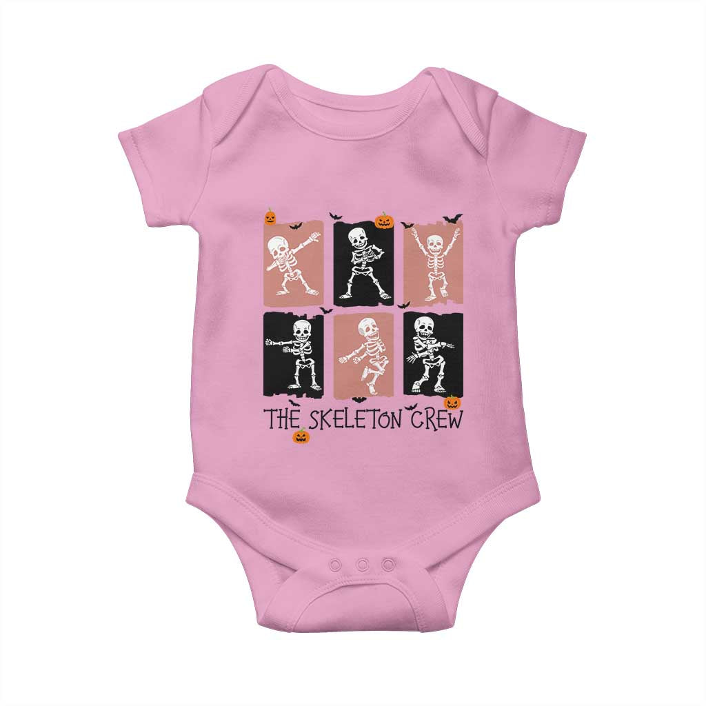 Funny The Skeleton Crew Baby Onesie Dancing Skeletons Halloween For Boys Girl Kids TS12 Light Pink Print Your Wear