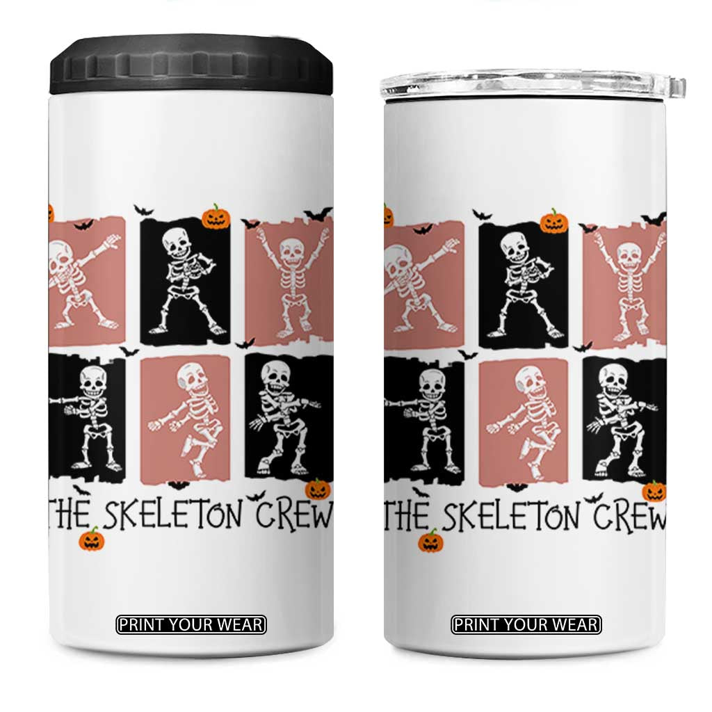 Funny The Skeleton Crew 4 in 1 Can Cooler Tumbler Dancing Skeletons Halloween For Boys Girl Kids TS12 One Size: 16 oz White Print Your Wear