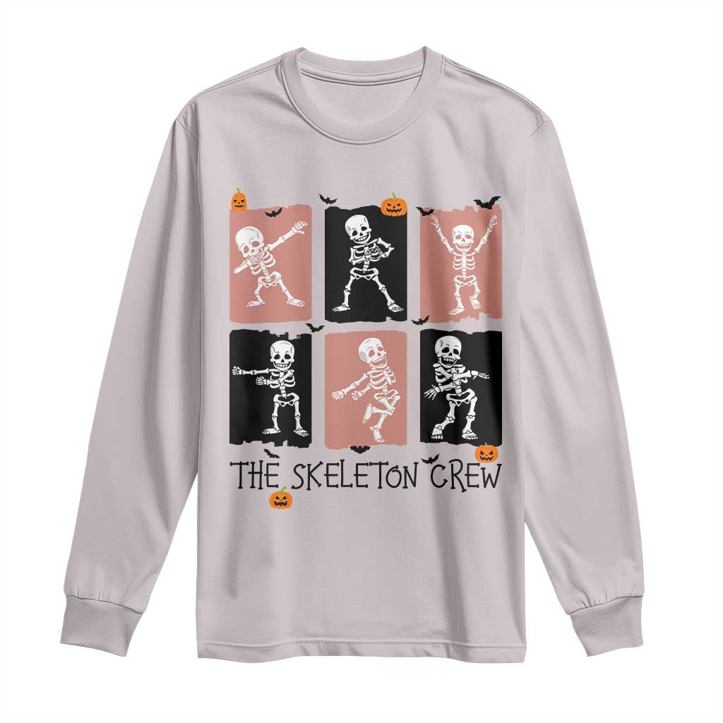 Funny The Skeleton Crew Long Sleeve Shirt Dancing Skeletons Halloween For Boys Girl Kids TS12 Ice Gray Print Your Wear