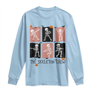 Funny The Skeleton Crew Long Sleeve Shirt Dancing Skeletons Halloween For Boys Girl Kids TS12 Light Blue Print Your Wear