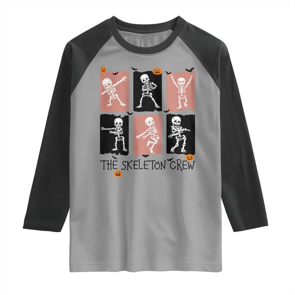 Funny The Skeleton Crew Raglan Shirt Dancing Skeletons Halloween For Boys Girl Kids TS12 Sport Gray Black Print Your Wear