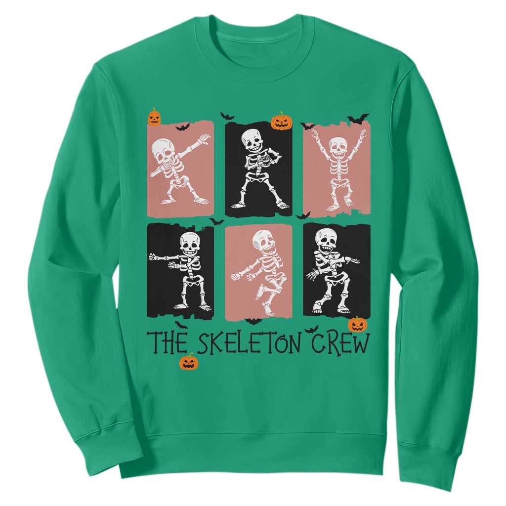 Funny The Skeleton Crew Sweatshirt Dancing Skeletons Halloween For Boys Girl Kids TS12 Irish Green Print Your Wear