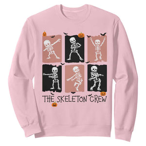 Funny The Skeleton Crew Sweatshirt Dancing Skeletons Halloween For Boys Girl Kids TS12 Light Pink Print Your Wear