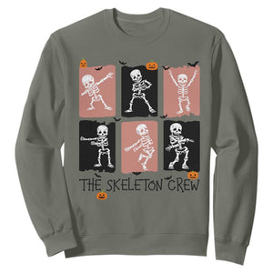 Funny The Skeleton Crew Sweatshirt Dancing Skeletons Halloween For Boys Girl Kids TS12 Military Green Print Your Wear