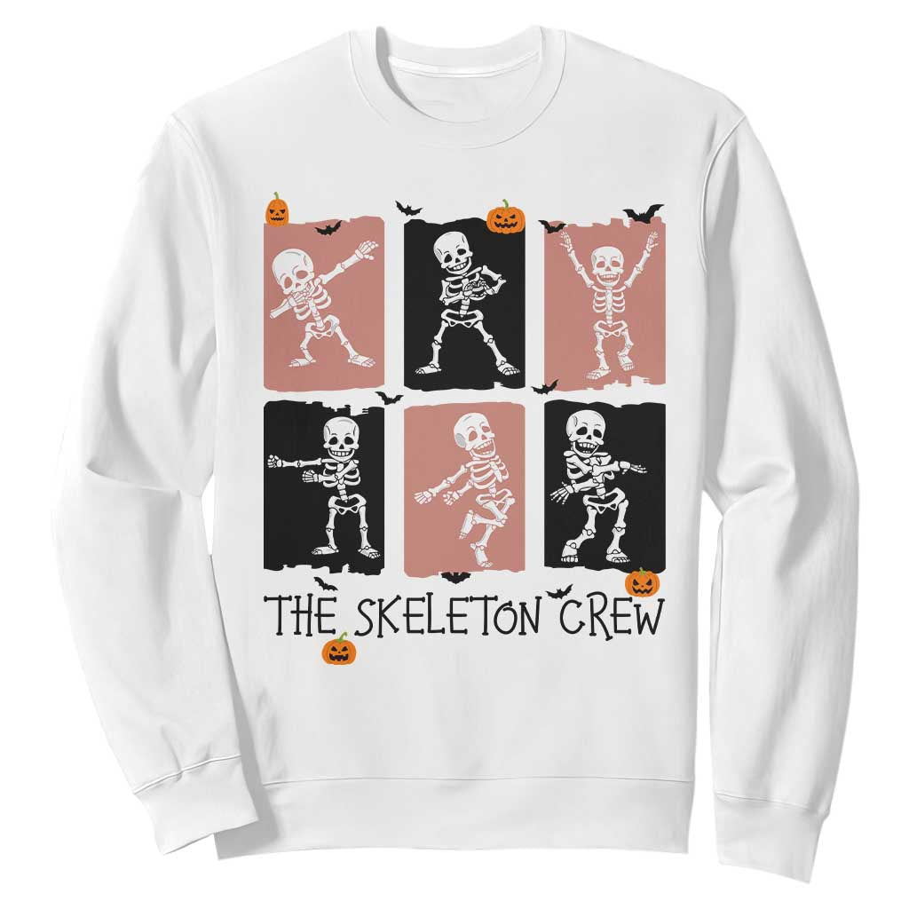 Funny The Skeleton Crew Sweatshirt Dancing Skeletons Halloween For Boys Girl Kids TS12 White Print Your Wear