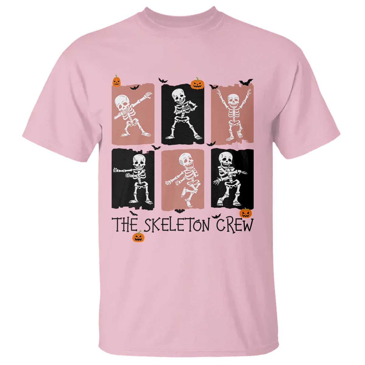 Funny The Skeleton Crew T Shirt Dancing Skeletons Halloween For Boys Girl Kids TS12 Light Pink Print Your Wear