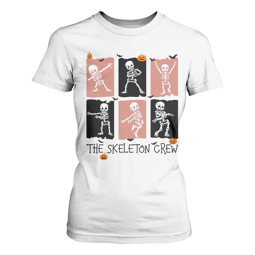 Funny The Skeleton Crew T Shirt For Women Dancing Skeletons Halloween For Boys Girl Kids TS12 White Print Your Wear